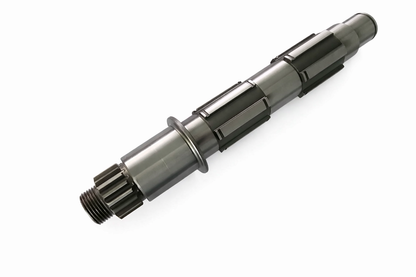 Metal mechanical shaft on a white background