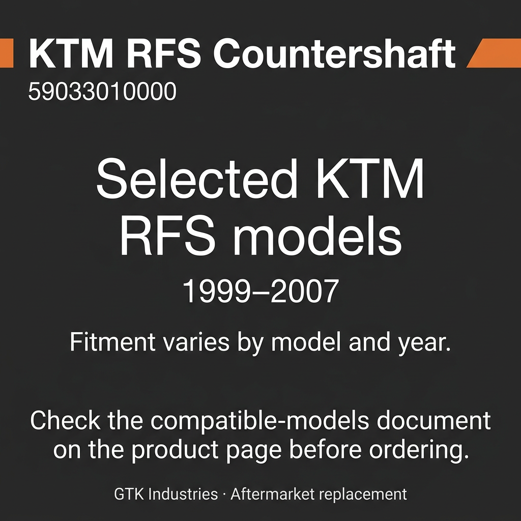 KTM RFS countershaft fitment reference